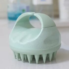 Factory Direct Sales Amazon Hot Sale Hand-held Silicone Shampoo Brush Massage Brush Shampoo Comb Bath Massage Tool (Option: Green bean)