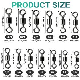100pcs/pack Stainless Steel Rolling Swivel Connector; 30Lb-1322 Lb High Strength Fishing Rolling Barrel Swivels Fishing Tackle Accessories For Sa (size: 6#, 60lb)