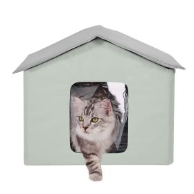 Heated Cat House, Outdoor Kitty Shelter with Adjustable Temperature and Timer (Model: Medium, Type: House-Style)